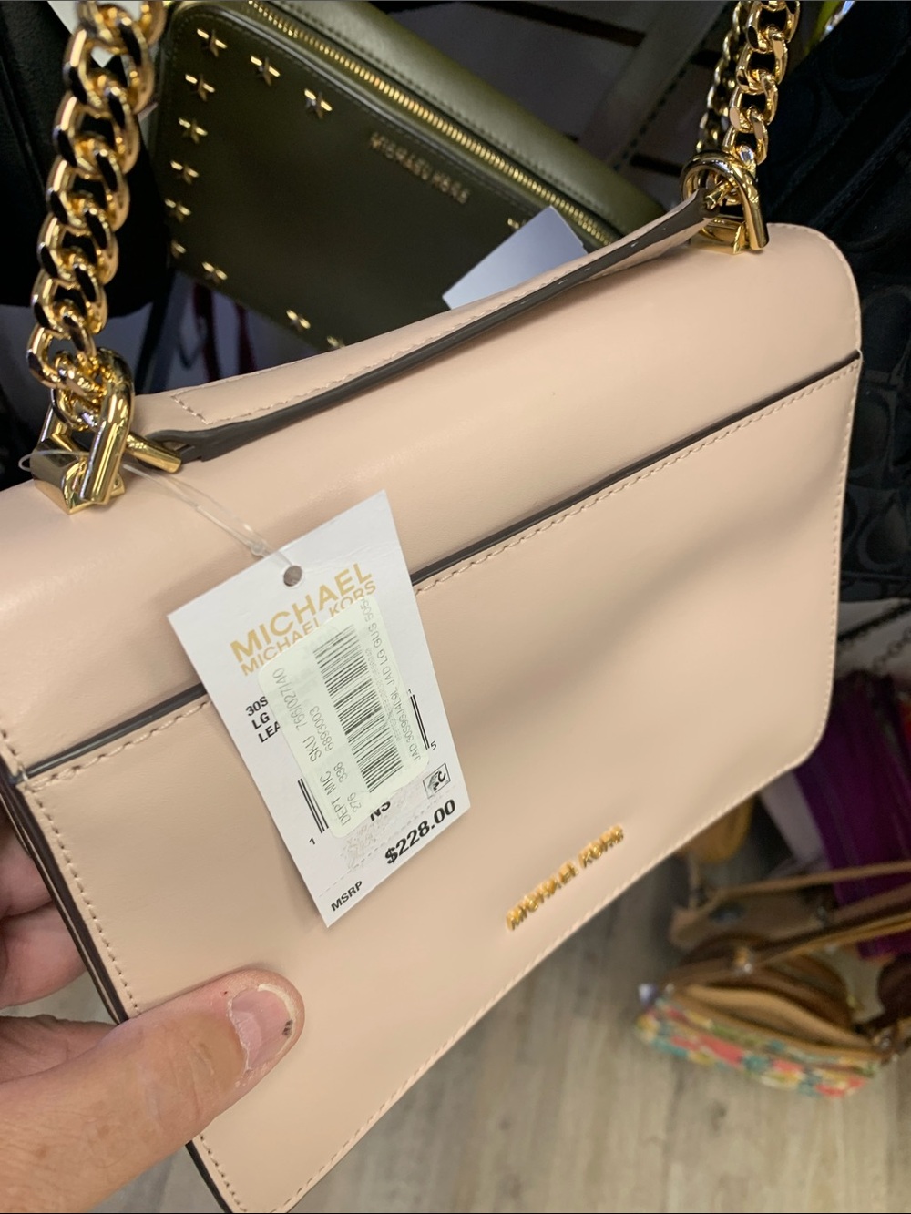 Michael Kors Blush Leather Crossbody Bag with Gold Hardware - Picture 5 of 6